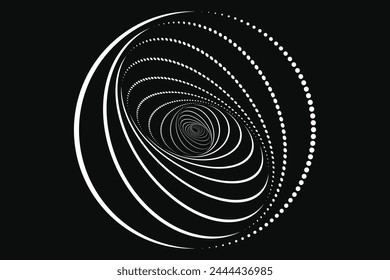 Spiral sound waves rhythm lines and circles abstract vector background	

