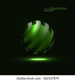 Spiral Sphere Abstract Lines. Creative dynamic light element, vector Illustrations eps10.