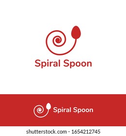 spiral spoon logo design template - simple logo for restaurant, coffee shop 
