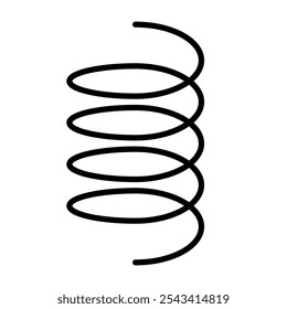 Spiral spring. Coil, absorber icon. Flexible sign. Editable stroke. Vector illustration.