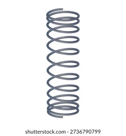 Spiral spring drawing. Spring steel push design. Coil spring steel spring vector illustration on white background.