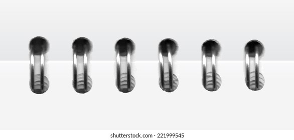 Spiral spring for notebook or calendar. Traced illustration. Vector template. 