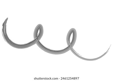 Spiral spring. Sketch. The coil of wire twists outward. Hand drawn watercolor bent metal spring. Vector illustration. Outline on isolated white background. Doodle style. Idea for web design.