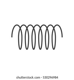 Spiral spring vector icon, swirl coil line outline stroke simple style isolated