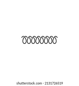 Spiral spring vector logo icon of swirl line or curved wire cord pattern