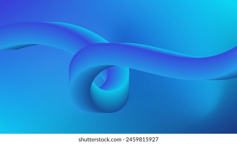 Fondo de degradado de malla azul 3D cuadrado en espiral