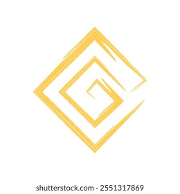 spiral square geometric shape isolated