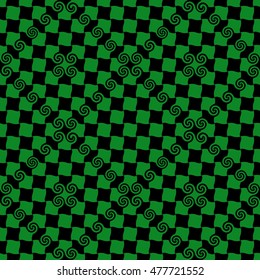 Spiral and square seamless pattern. Fashion graphic background design. Modern stylish abstract texture. Colorful template for prints, textiles, wrapping, wallpaper, website. VECTOR illustration