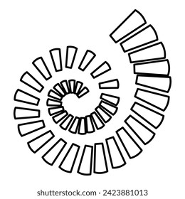 Spiral staircase circular stairs contour outline line icon black color vector illustration image thin flat style