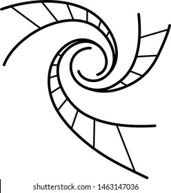 Spiral staircase icon in outline style. Coloring template for modification and customizing  according to a specific task.