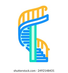 escalera de caracol progreso color icono Vector. escalera de caracol progreso signo.