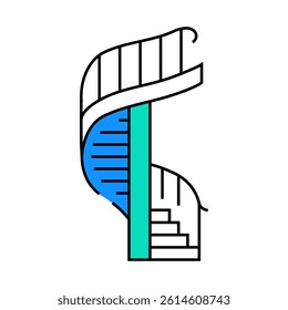 spiral staircase progress line icon vector. spiral staircase progress sign. isolated symbol illustration