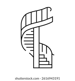 spiral staircase progress line icon vector. spiral staircase progress sign. isolated contour symbol black illustration
