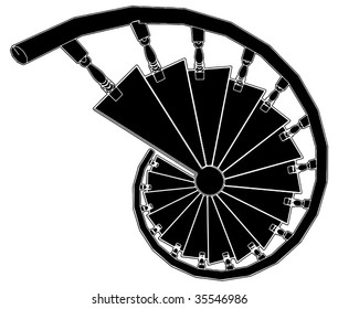 Spiral Staircase Vector 02