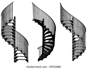 Vector de escalera de caracol 05