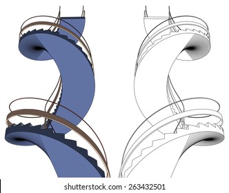 Spiral Staircase Vector 15