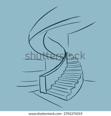 Spiral staircase vector for card, decoration, illustration