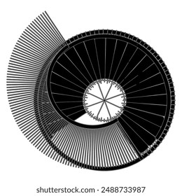 Spiral Staircases Vector 56. Illustration Isolated On White Background. A Vector Illustration Of Circular Helical Stairs.