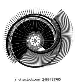 Escaleras de caracol Vector 57. Ilustración Aislada Sobre Fondo Blanco. Una Ilustración vectorial De Escaleras Helicoidales Circulares.