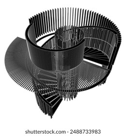 Wendeltreppe Vektorgrafik 61. Abbildung isoliert auf weißem Hintergrund. Eine Vektorillustration von kreisförmigen Wendeltreppen.