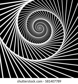 A spiral stairway is featured in an op art abstract background illustration.