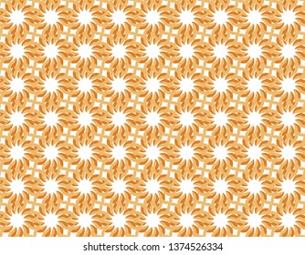 Spiral Star Flowers Seamless Pattern