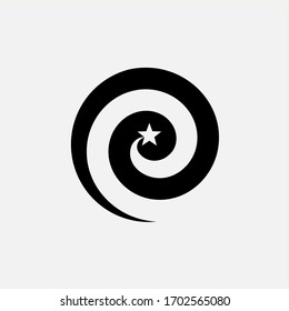 plantilla de diseño vectorial de logotipo de icono espiral y estrella