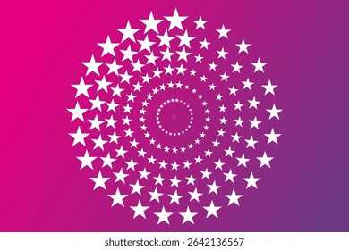 Spiral Star Pattern on Pink to Purple Gradient Background