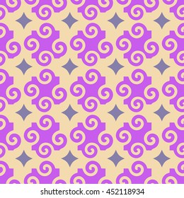 Spiral and star seamless pattern. Fashion graphic background design. Modern stylish abstract texture. Colorful template for prints, textiles, wrapping, wallpaper, website. VECTOR illustration