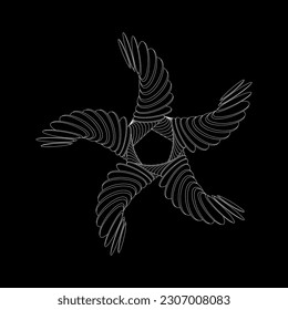Abstrakter Spiral-Stern-Rhythmus-Element, Vektorhintergrund