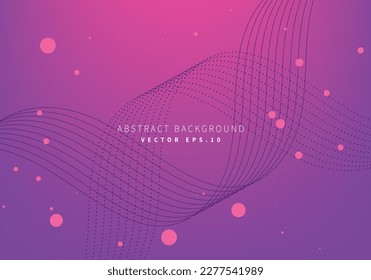 spiral striped line with particle dots gradient violet theme background for advertisment banner poster technology enviroment organic nature vector eps.