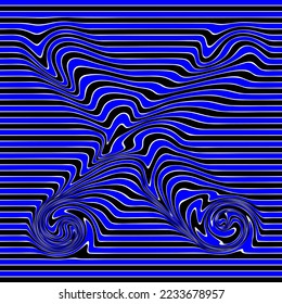 Estilo de espiral Fondo azul Color de fondo negro Banda de efecto cruzado Ilustraciones vectoriales
