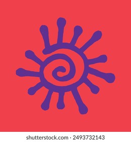 Spiral sun abstract shapes trendy elements