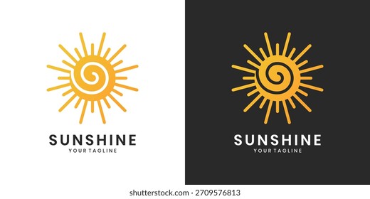 Design do logotipo do gradiente de explosão solar em espiral