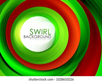 Spiral swirl flowing lines 3d effect abstract background, vector digital business or techno motion template