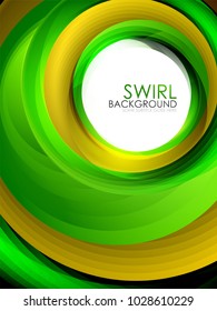 Spiral swirl flowing lines 3d effect abstract background, vector digital business or techno motion template