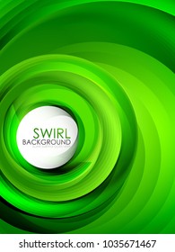 Spiral swirl flowing lines 3d effect abstract background, vector digital business or techno motion template