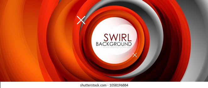 Spiral swirl flowing lines 3d vector abstract background. Vector illustration