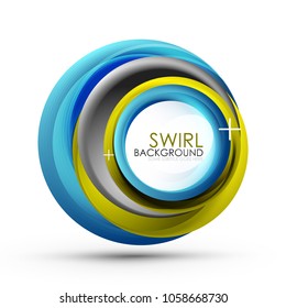 Spiral swirl flowing lines 3d vector abstract background. Vector illustration