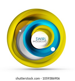 Spiral swirl flowing lines 3d vector abstract digital motion background design. Rotating concept. Vector illustration