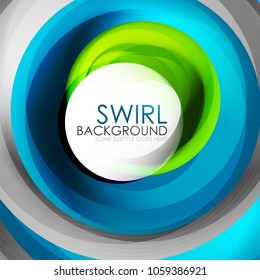 Spiral swirl flowing lines 3d vector abstract digital motion background design. Rotating concept. Vector illustration