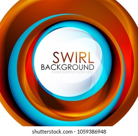 Spiral swirl flowing lines 3d vector abstract digital motion background design. Rotating concept. Vector illustration