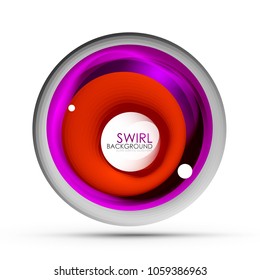 Spiral swirl flowing lines 3d vector abstract digital motion background design. Rotating concept. Vector illustration