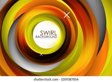 Spiral swirl flowing lines 3d vector abstract background. Vector illustration