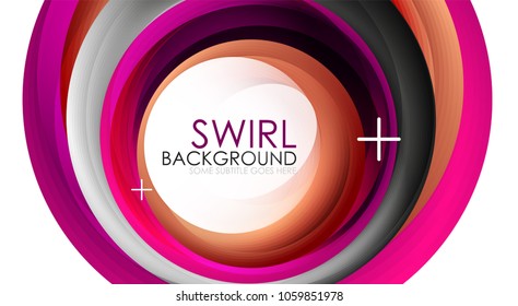 Spiral swirl flowing lines 3d vector abstract background. Vector illustration