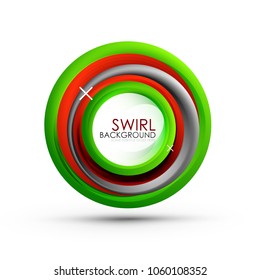 Spiral swirl flowing lines 3d vector abstract background. Vector illustration