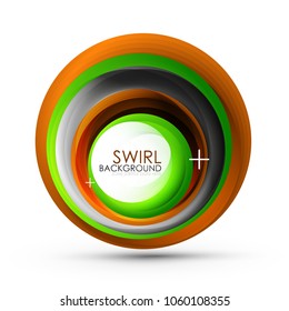 Spiral swirl flowing lines 3d vector abstract background. Vector illustration