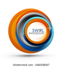Spiral swirl flowing lines 3d vector abstract background. Vector illustration