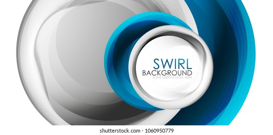 Spiral swirl flowing lines 3d vector abstract digital motion background design. Rotating concept. Vector illustration