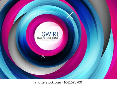 Espiral espiral fluindo linhas vetor 3d abstrato fundo. Ilustração vetorial